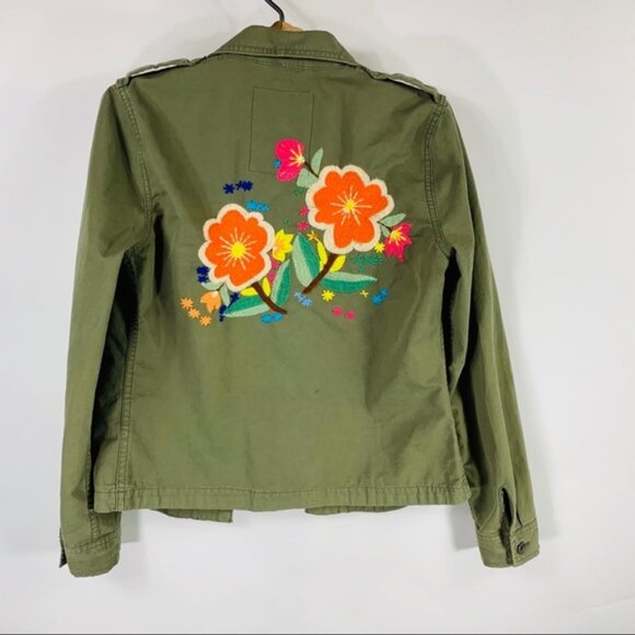 Lucky Brand Embroidered Army Green Utility Jacket - Picture 1 of 4